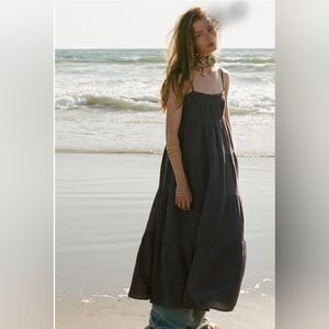 Cotton Gauze Midi/Maxi Dress in Grey, Size M & L - Zara